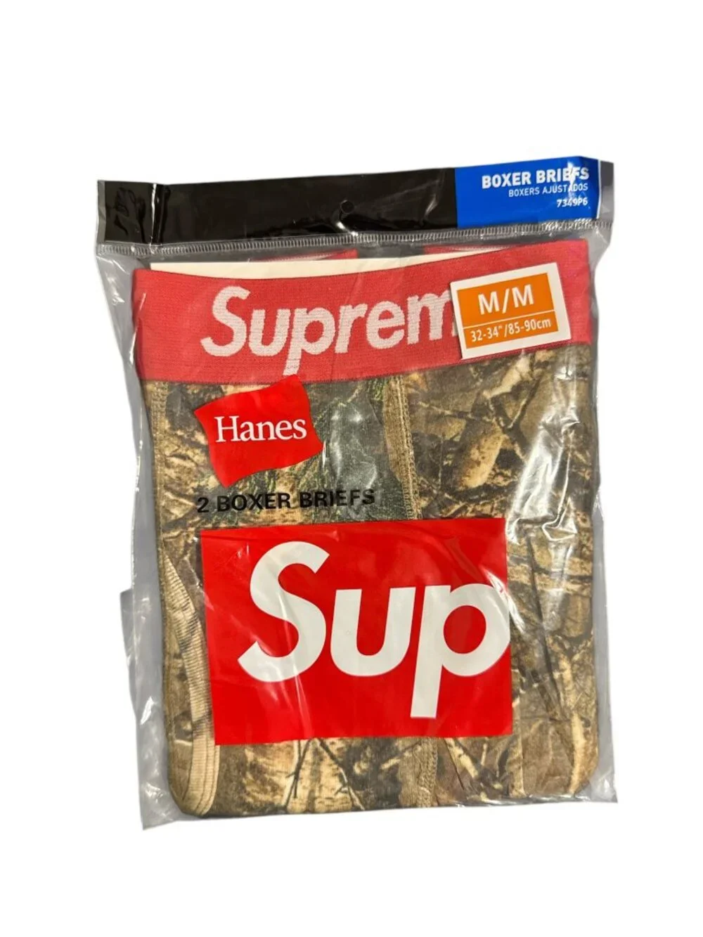 Supreme Hanes Men’s Boxer Briefs 2 Pack Cotton Underwear Multicol Sizes M L New